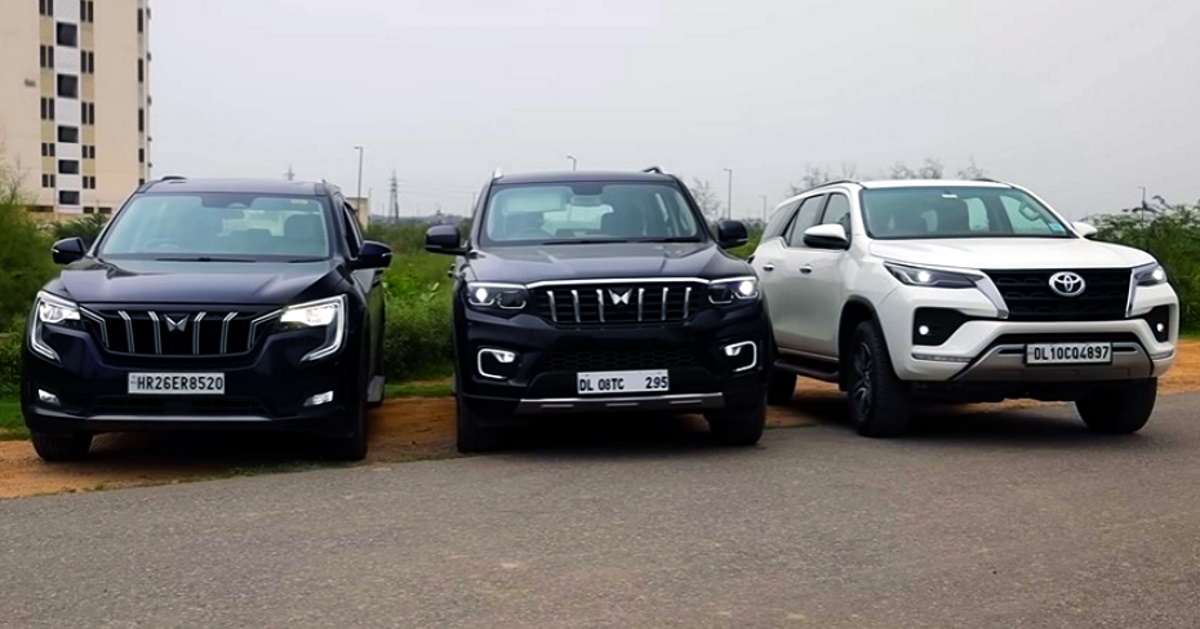 mahindra scorpio n vs xuv700 vs toyota fortuner