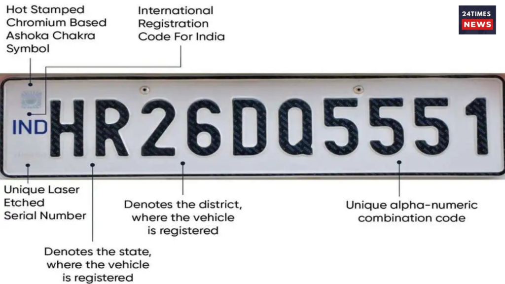 Delhi NCR 5 HSRP number plate