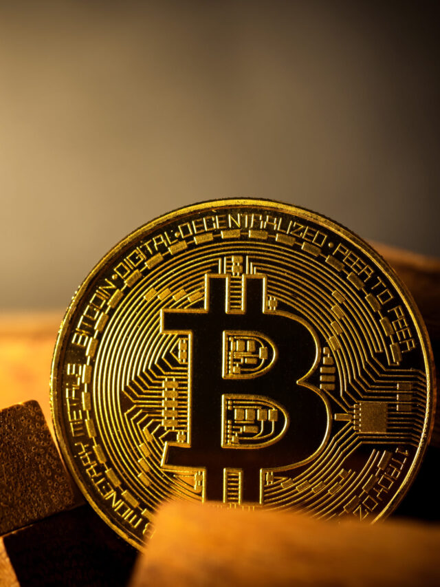 Bitcoin Cryptocurrency Digital Money Golden Coin - Technology an