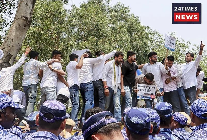 NSUI protests outside NTA office in Delhi over NEET-UG paper leak; questions raised on exam system