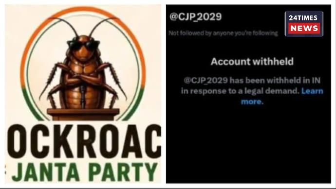 The X account for the ‘Cockroach Janata Party’ was banned in India; the founder started a new handle.