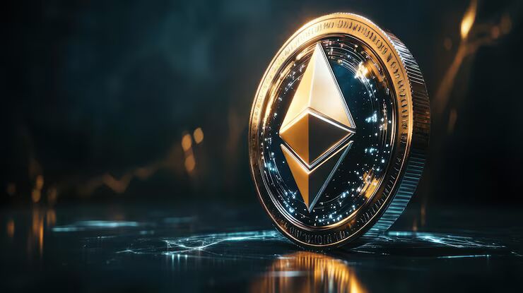 golden ethereum coin spinning against dark background 1291600 89476 converted