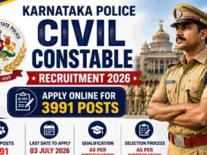 Police Jobs 2026: Recruitment for 3991 Civil Police Constables begins in Karnataka Police, apply soon