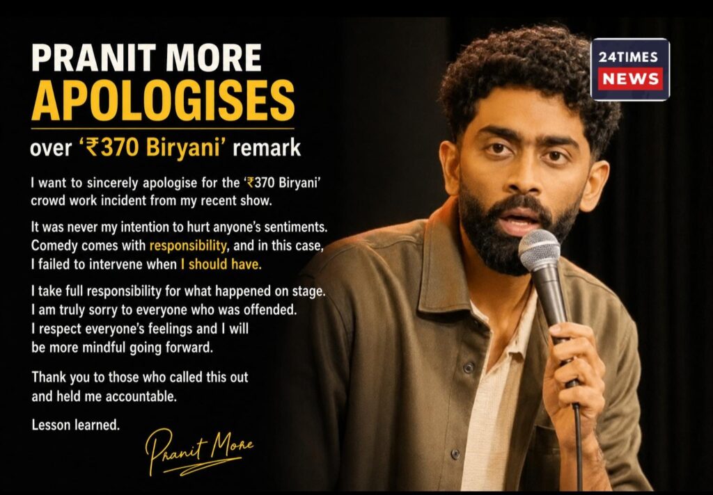Big Apology Yet Ongoing Controversy: Comedian Pranit More Says Sorry Over ‘₹370 Biryani’ Remark After Massive Backlash