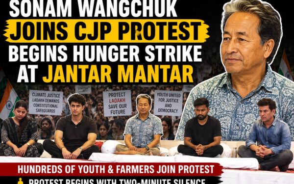 Sonam Wangchuk begins hunger strike at Jantar Mantar on 28 June: Hundreds of youth join CJP’s protest, farmers also support it.