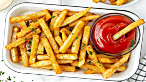 Note crispy French fries for children, make them quickly at home