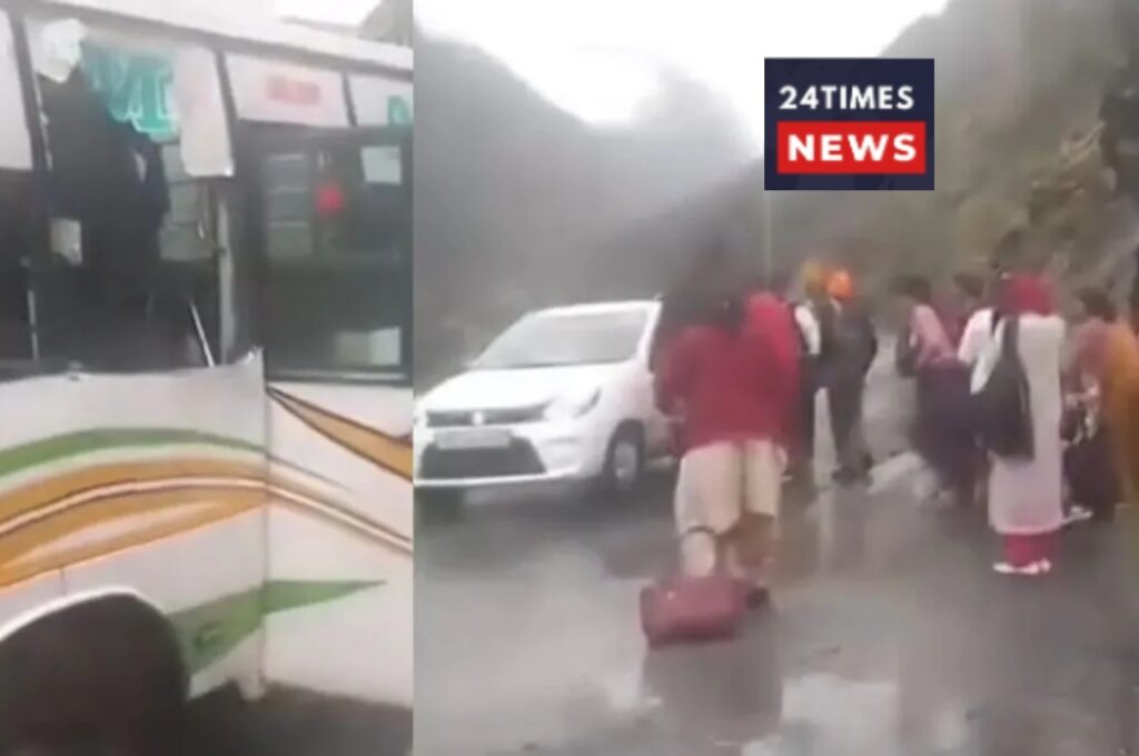 Boulder Falls on Bus from Hill, One Passenger Killed, Four Injured