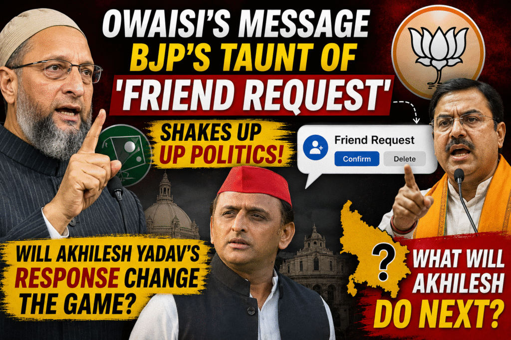 UP Elections 2027: Owaisi’s offer to Akhilesh, BJP taunts ‘friend request’.
