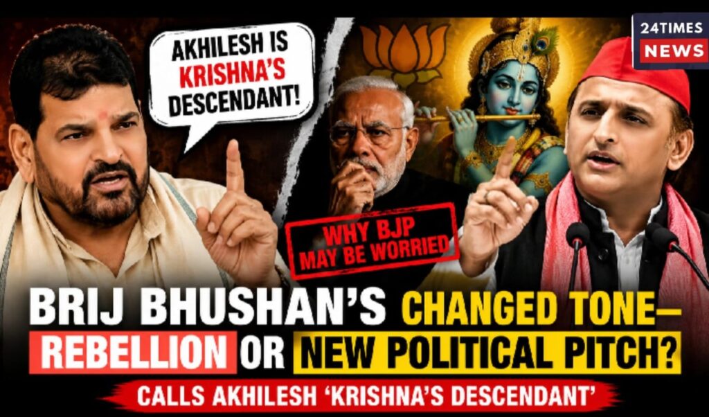WhatsApp Image 2026 07 20 at 11.05.31 AM Brijbhushan’s changed tone-rebellion or new political pitch? Akhilesh was called ‘Krishnavanshi’; why is BJP worried?