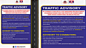 Delhi Traffic Advisory: Recruitment exams may cause traffic jams on these routes