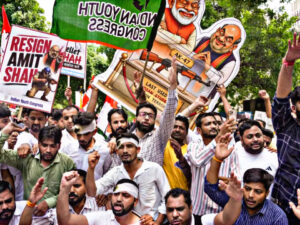 Youth Congress surrounds BJP headquarters in Delhi, demands Amit Shah’s resignation; activists take to the streets