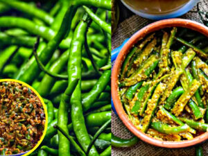 Make delicious spicy green chilli instant pickle without sunlight in just ten minutes