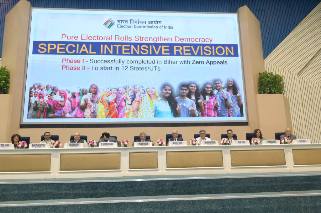 The Chief Election Commissioner CEC of India Shri Gyanesh Kumar addressing a Press Conference by Election Commission of India at Vigyan Bhawan in New Delhi on October 27 2025 1